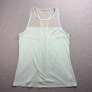 Athleta Tank Top Womens S Light Blue Excellent Mesh Back Racerback Athletic